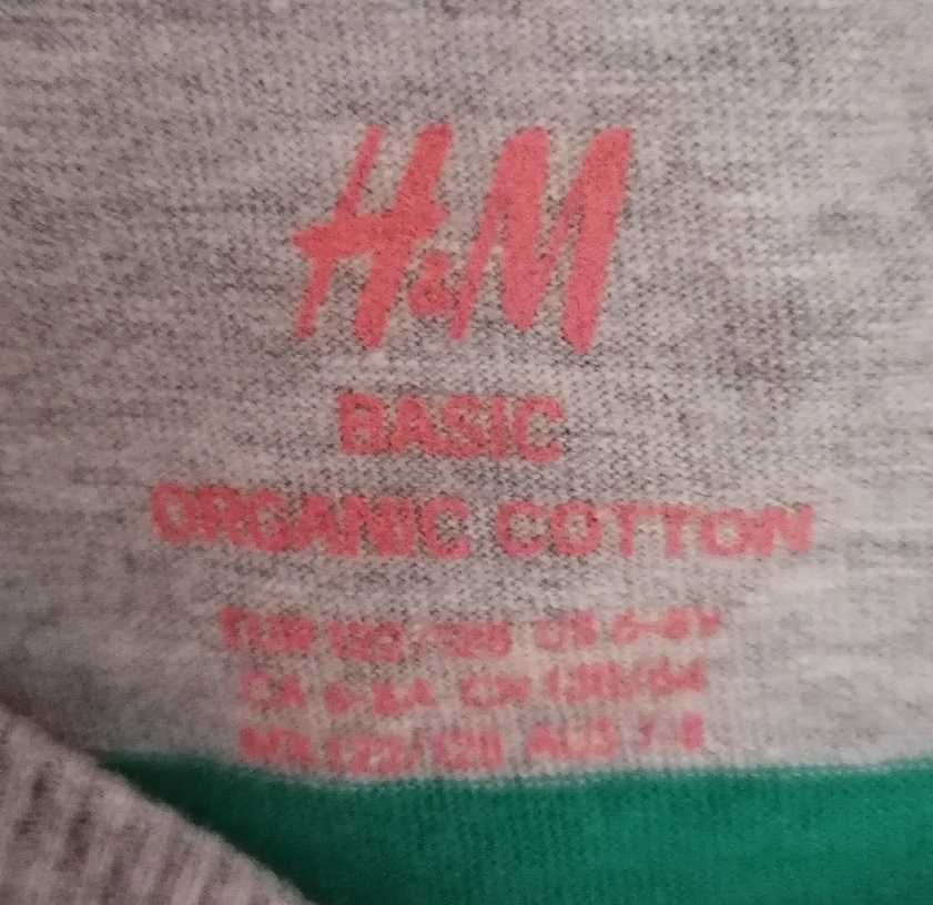 H&M Basic Koszulka bez rękawów Chłopięca Organiczna Bawełna r. 122/128