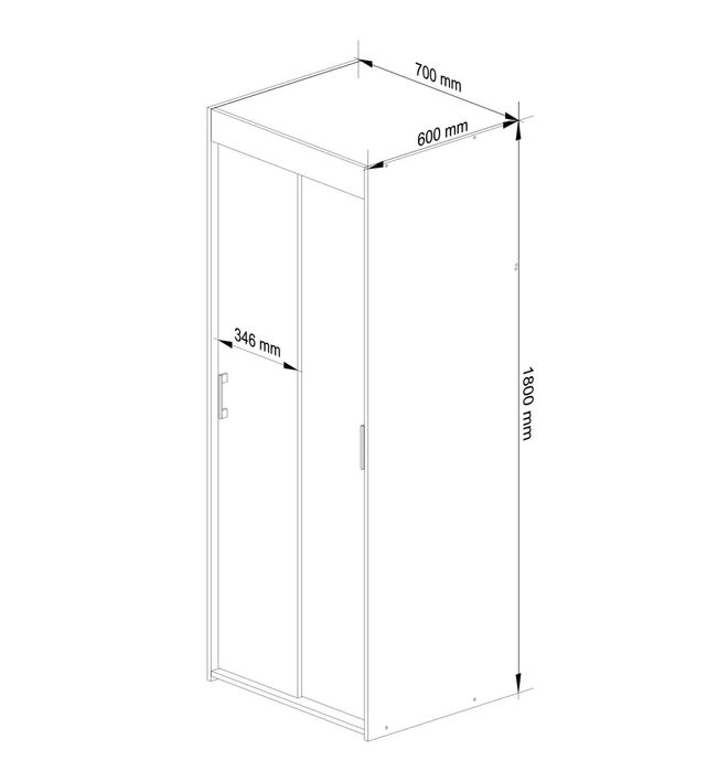 Szafa ubraniowa / drzwi przesuwne / biała