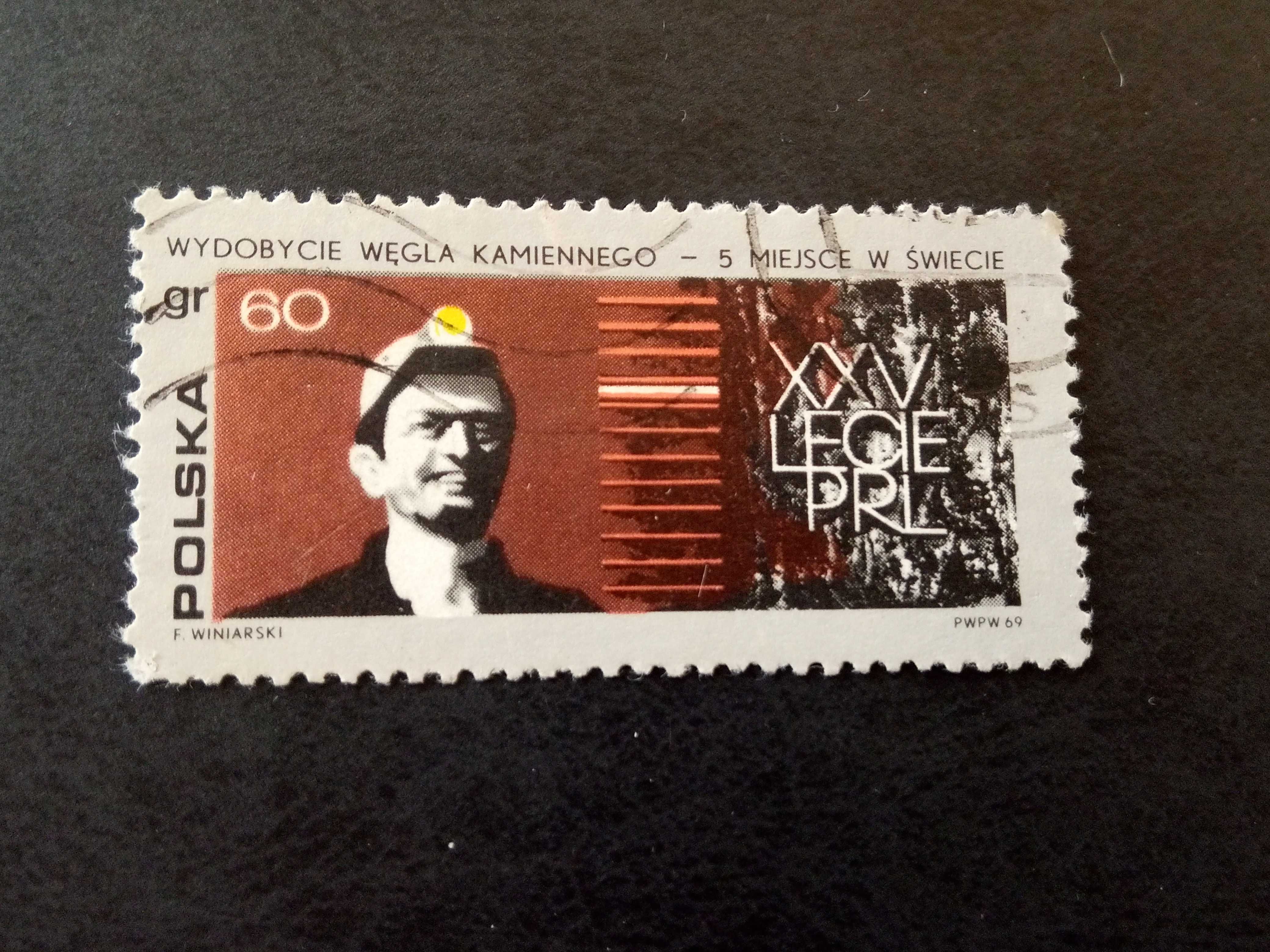 Znaczek 60 gr XXV PRL 1969 PRL