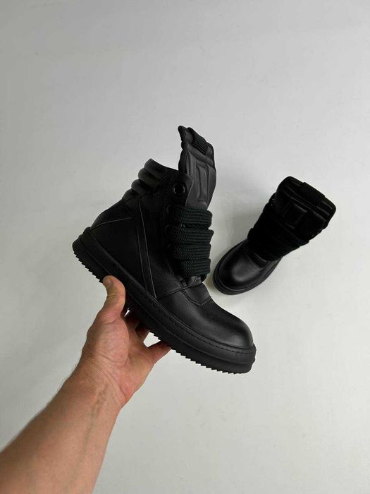 Rick Owens Geobasket Ramones jumbo laces чорні кеди archive кеды 43