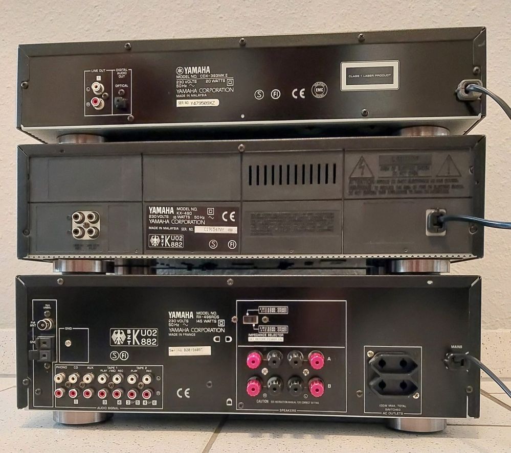 YAMAHA Wieża CDX-393, KX-490, RX-496 CD Player,Cassette Deck,Receiver