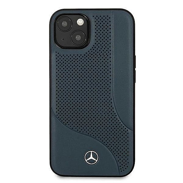Etui Mercedes Leather Perforated Area na iPhone 13 mini - granatowe