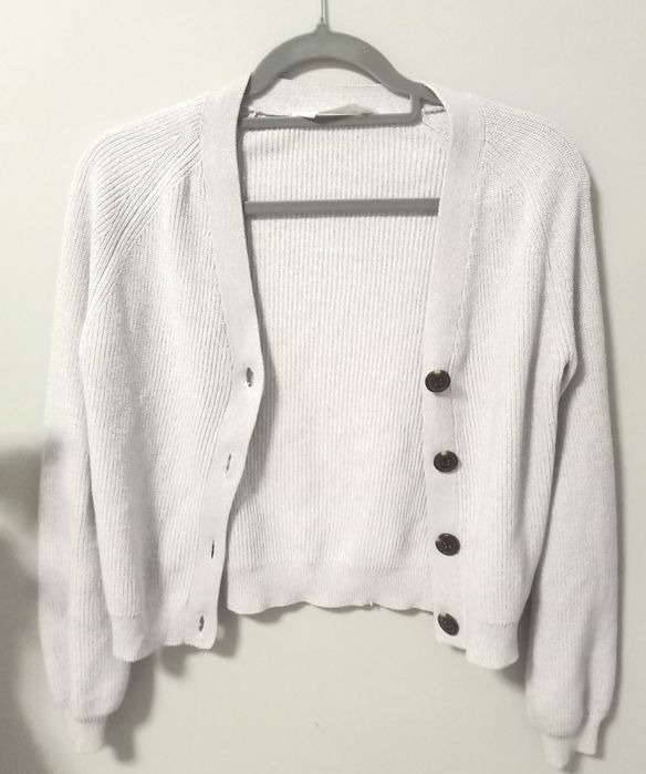 Lawendowy zapinany sweter sweterek kardigan h&m rozmiar 146/152
