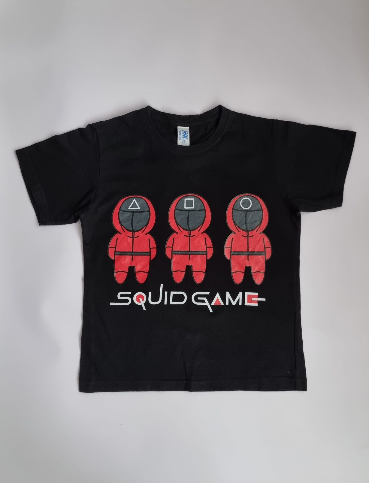 T-shirt czarny podkoszulek z krótkim rękawem squid game rozmiar 110