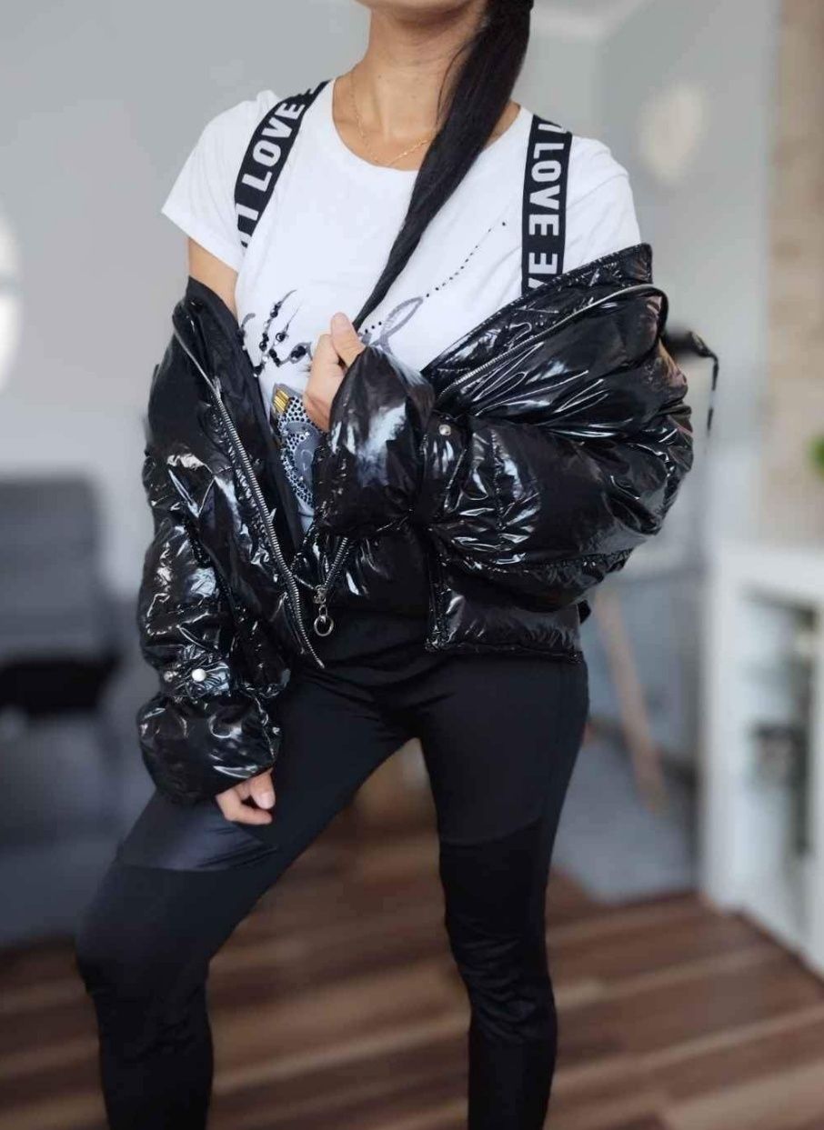 Extra kurtka oversize puchowa zimowa damska na szelkach