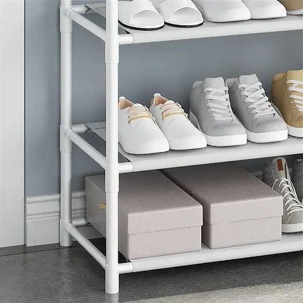 Напольная вешалка для одежды с полками для обуви , стойка для вещей