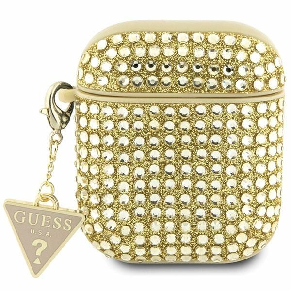 Etui na Airpods Guess Rhinestone Triangle Złoty/Gold