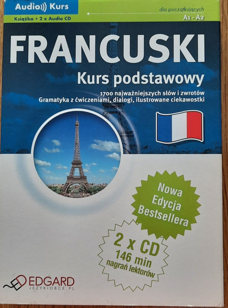 Kurs francuskiego - płyty plus podręcznik.