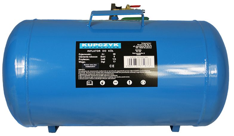 Inflator zbiornik ciśnieniowy uderzeniowe pompowanie 38l Kupczyk