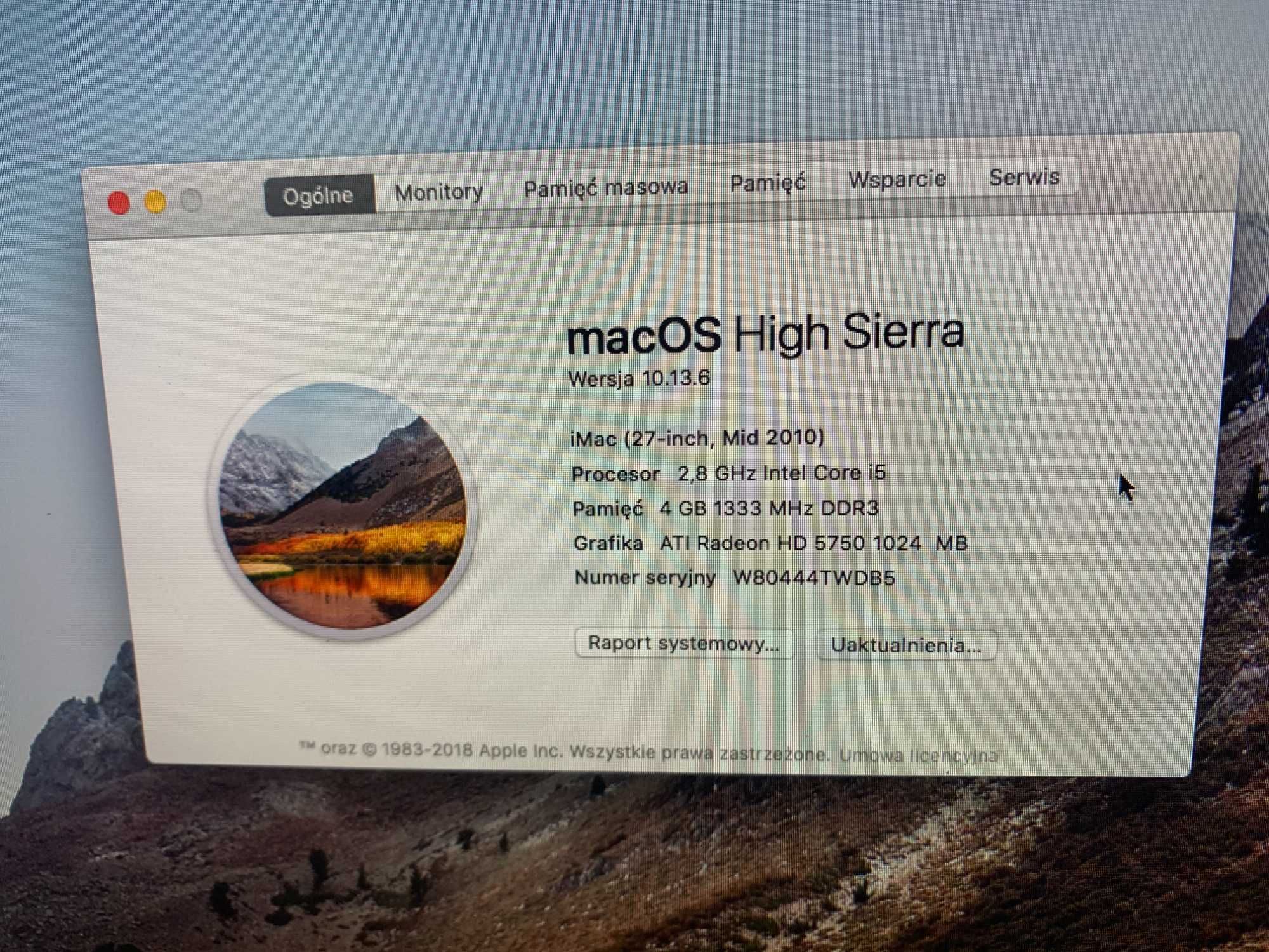 Apple iMac Os High Sierra