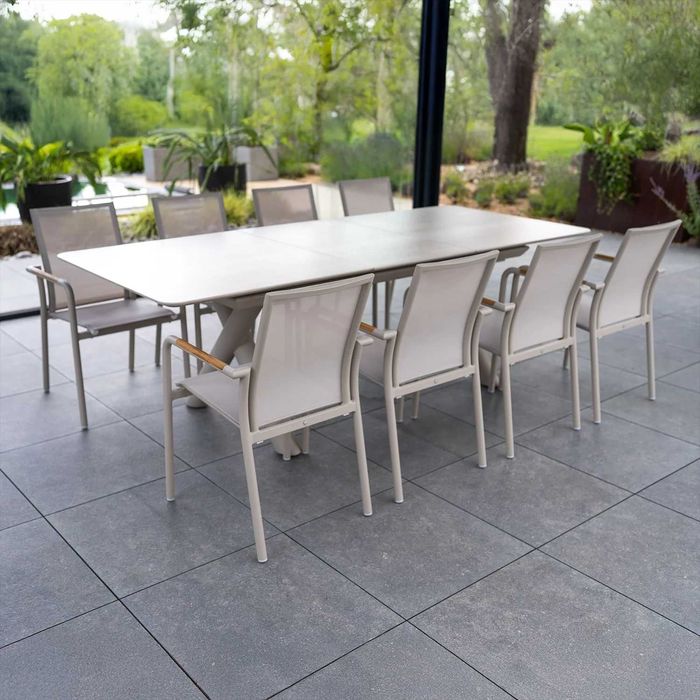 -40% Zestaw mebli ogrodowych ZUMM: LUMO 180 - 240 cm mokka