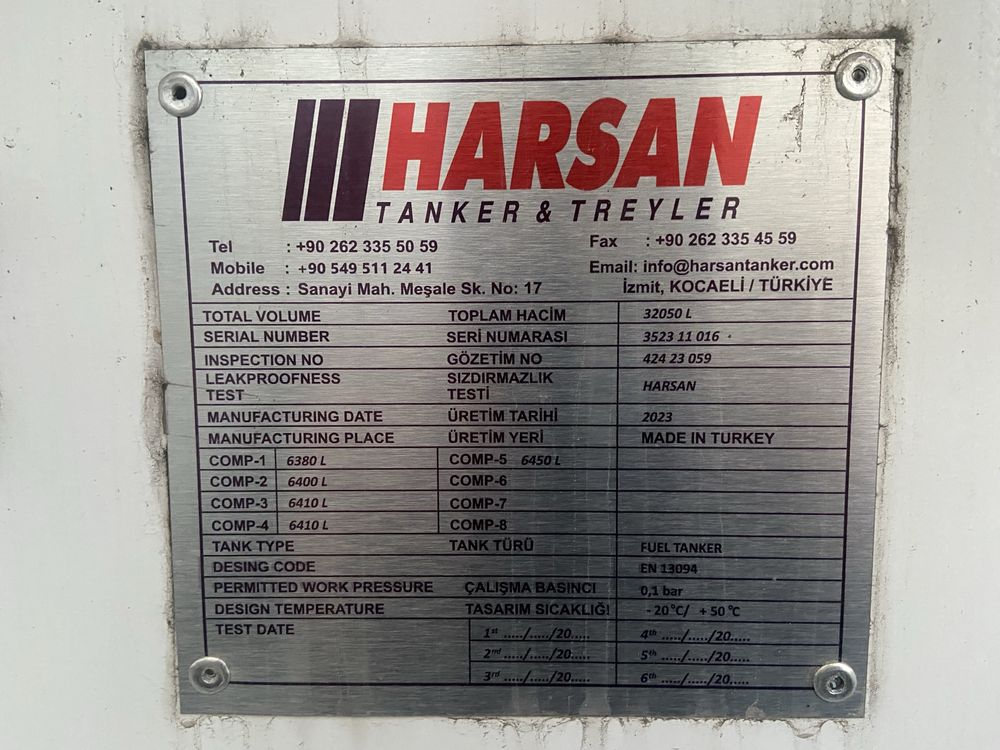 Автоцистерна 30 м³ HARSAN