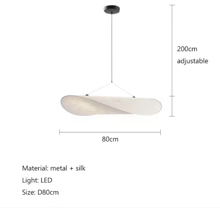 Lampa wisząca materiałowa nowoczesna japandi lniana żyrandol westwing