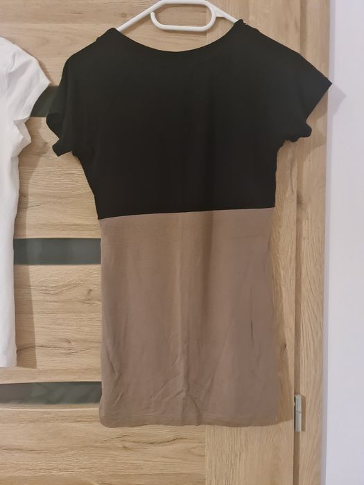 Paka 3 eleganckie bluzki krótki rękaw S 36 czarna nowa