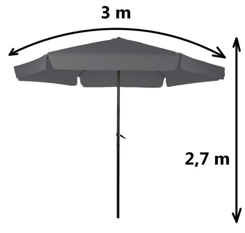 PARASOL OGRODOWY Składany Skośny Regulowany na korbkę