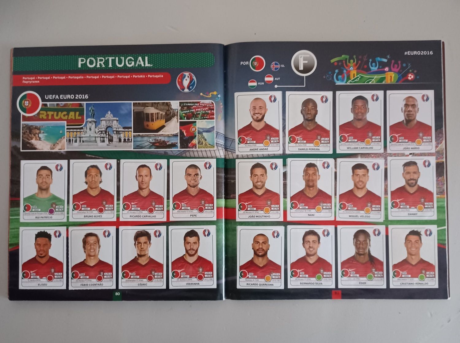 Caderneta completa Euro 2016 Panini Portugal Campeão da Europa