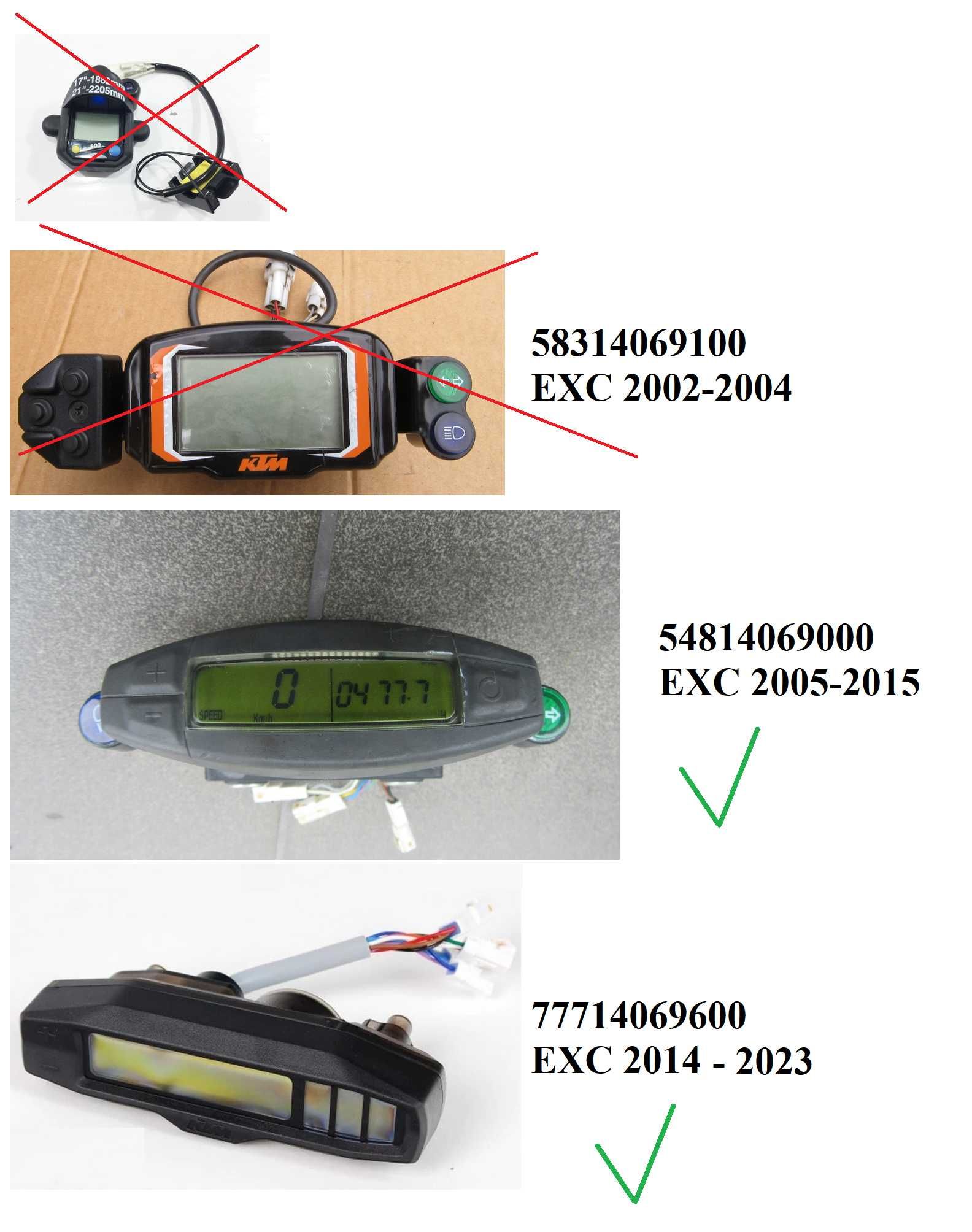 czujnik + przewód licznika KTM, wtyczki: wtrysk regulator impulsator