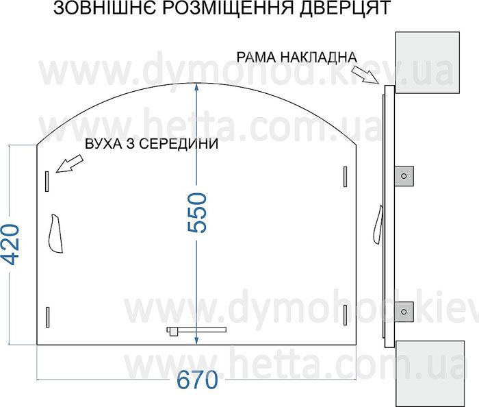 ‼️ Дверцы для камина печи арочные со стеклом. Дверцята аркою зі склом