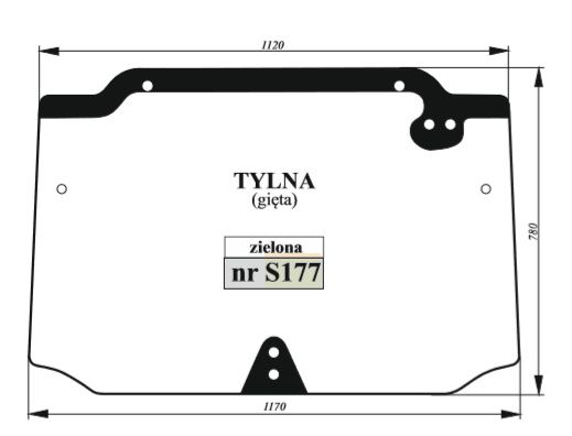 Szyba klapy tylnej pasuje do New Holland T TN/Case JX /Steyr KOMPAKT