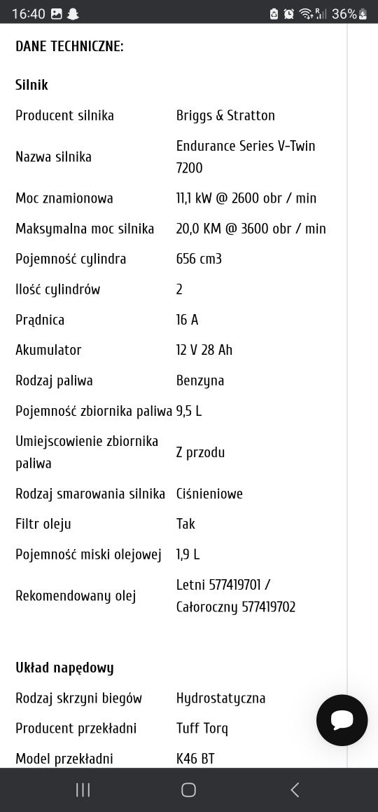 Traktorek Kosiarka Husqvarna Ts243T