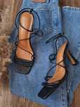 Босоніжки на каблуку kitten heels з тонкими перемичками office london