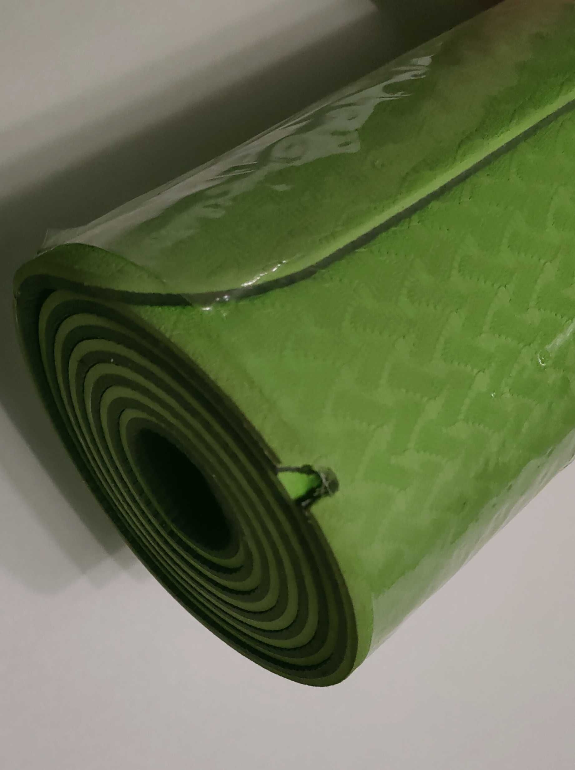 TechFit, mata do yogi i pilatesu, antypoślizgowa, 173 x 61 cm, zielona
