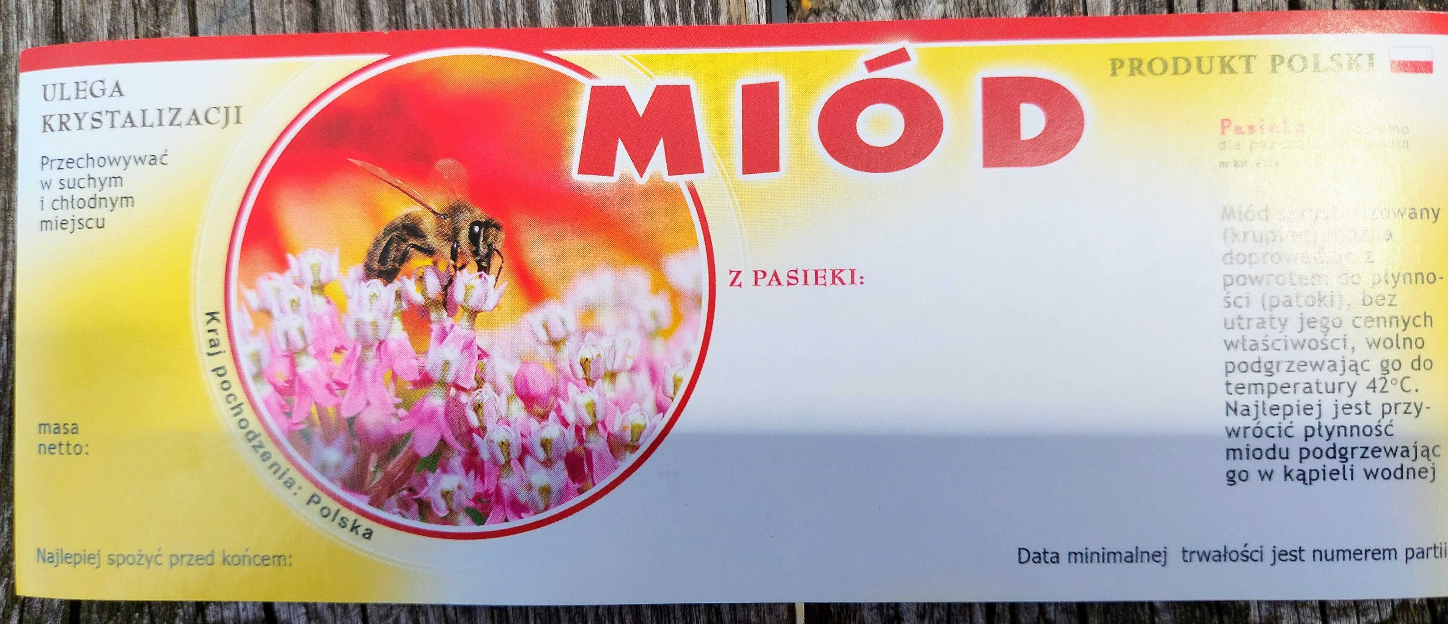 MIÓD Krajowy 0,9 Litra Wielokwiatowy Rzepakowy Mniszek Produkt Polski