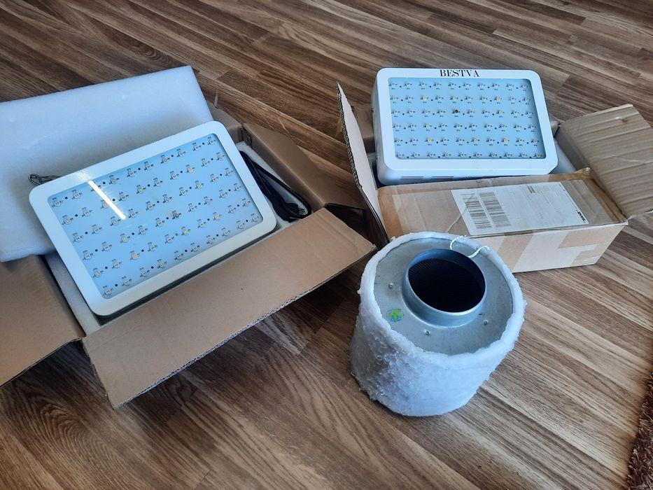 Conjunto 2 luzes led crescimento plantas + filtro
