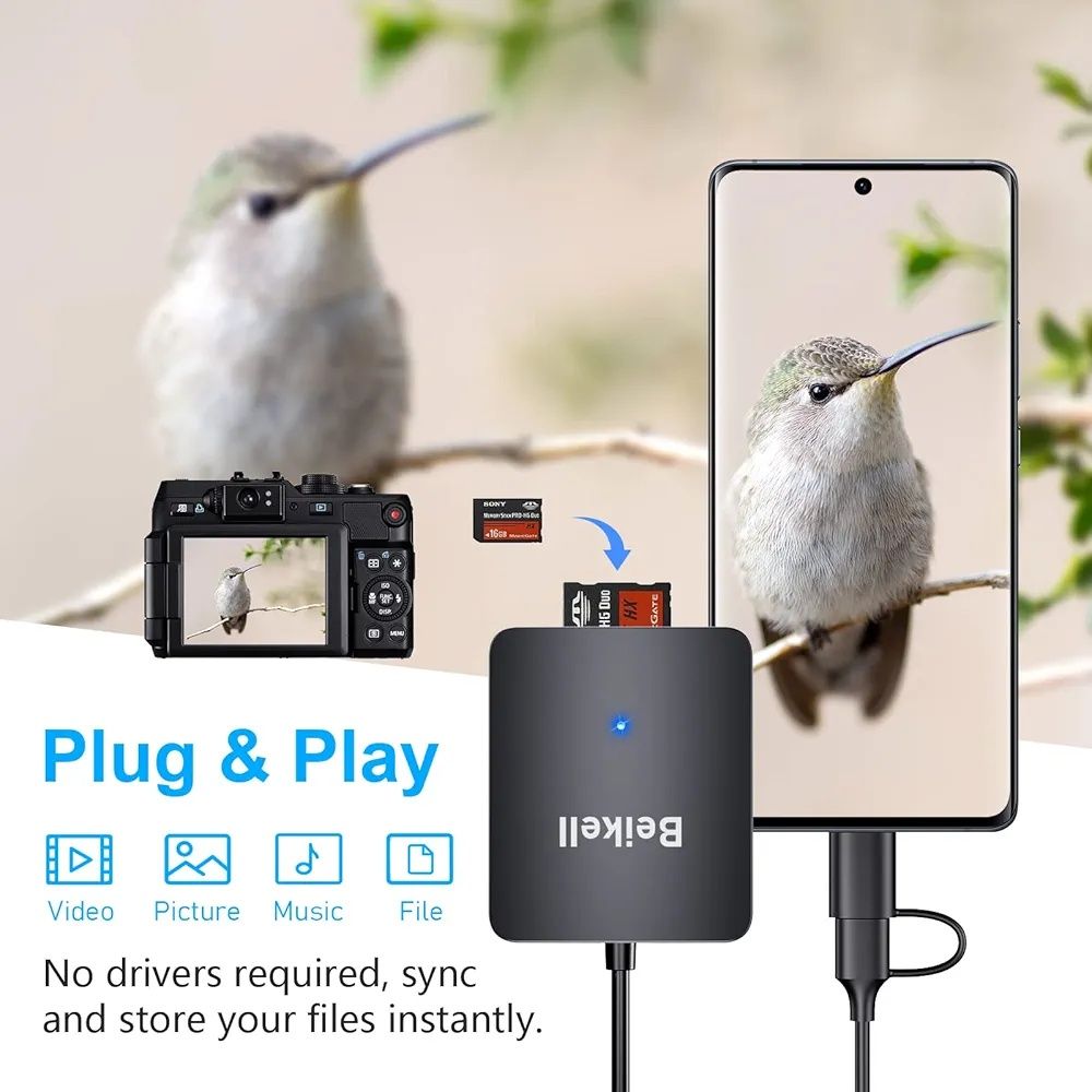 Czytnik kart pamięci 4in1 USB C i USB 3.0 czytnik kart SD