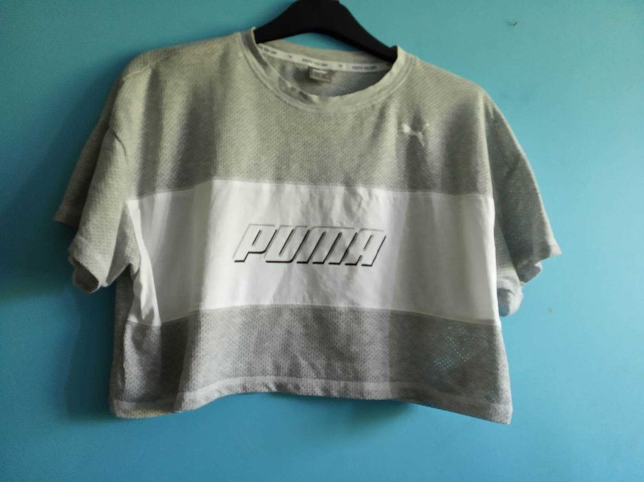 Bluzeczka t-shirt z dzianiny z dziurkami logowana L/XL - "Puma".