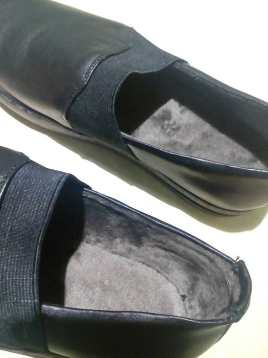 Ботинки Слипоны на высокой подошве из натуральной кожы (Осень-Зима)