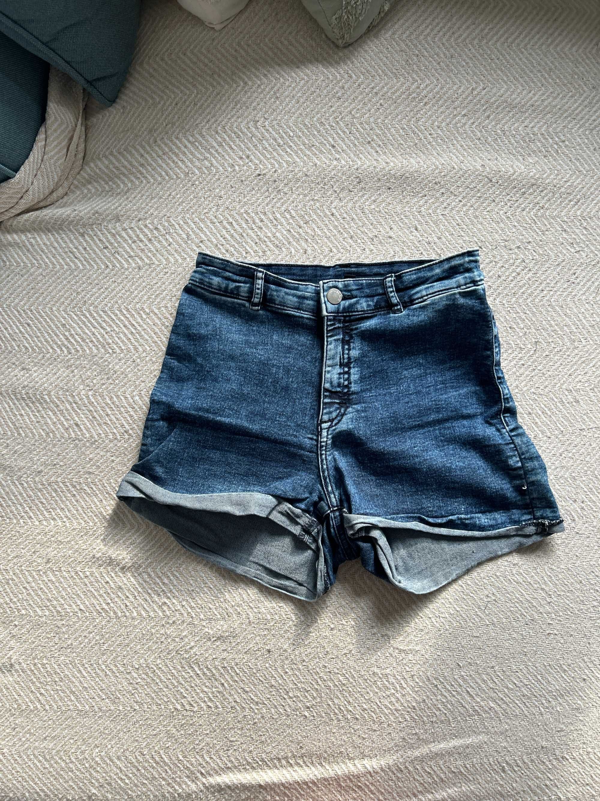 Spodenki jeansowe z wysokim stanem H&M 38