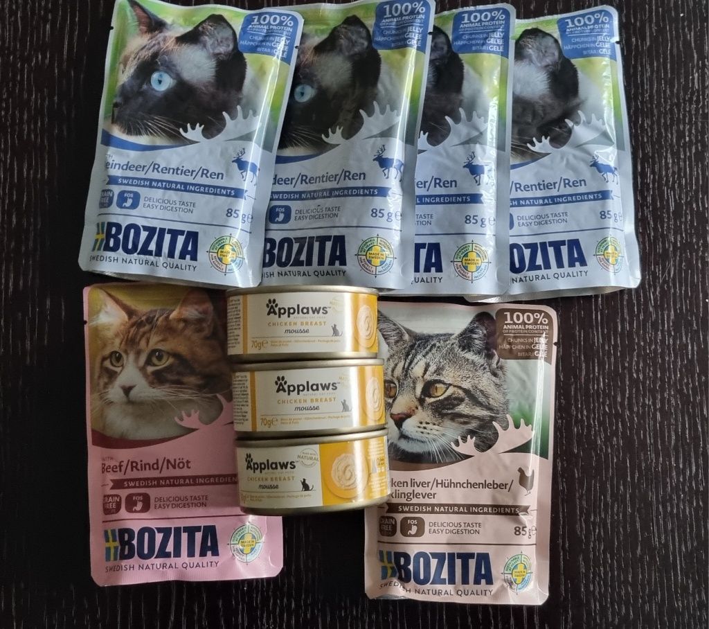 Saszetki dla kota Bozita 6x 85g, Applaws 70g