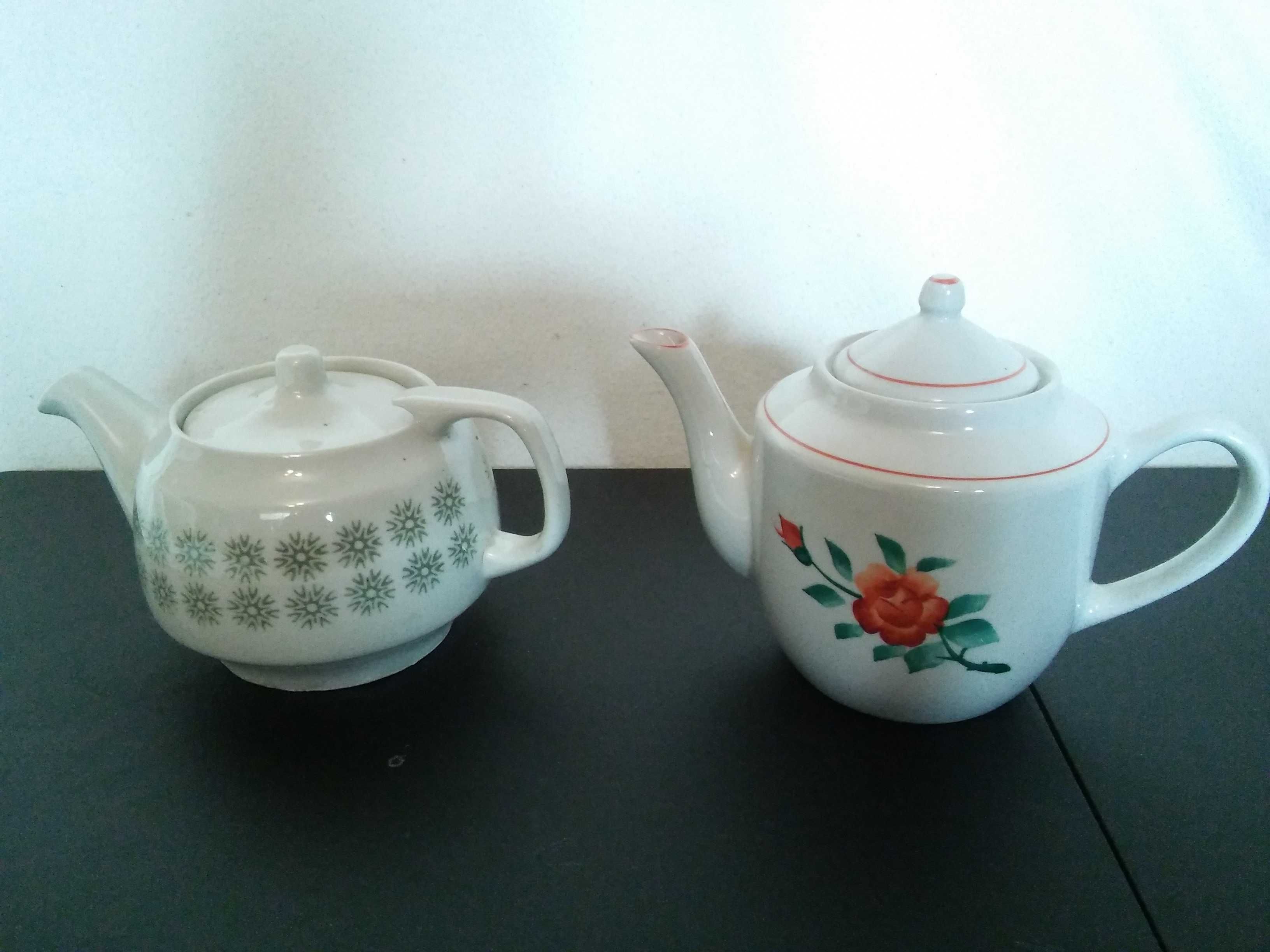 Czajniczek dzbanek imbryk stara porcelana Bogucice PRL -Korea 2 szt