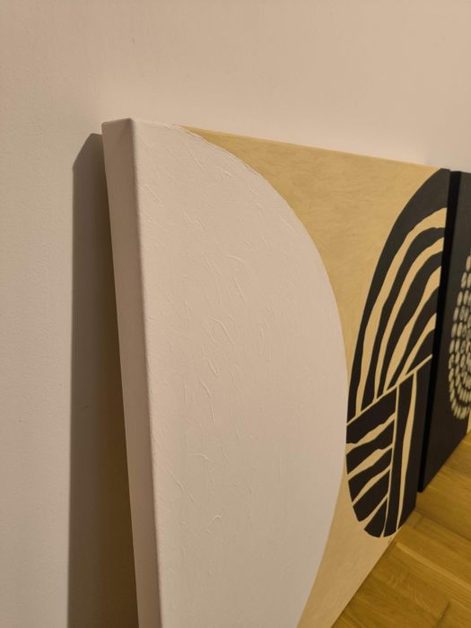 Zestaw dwoch obrazów 80x80 - abstrakcja geometryczna