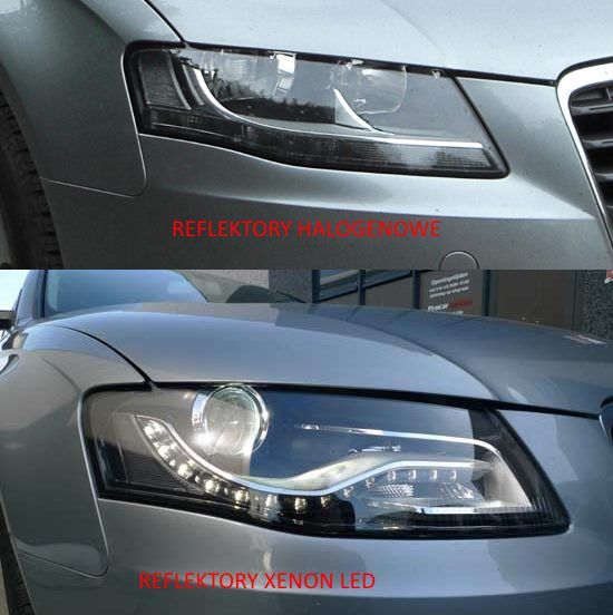 Adaptery reflektorów AUDI A4 B8 A5 Q5 Lampy XENON LED na zwykłe H7