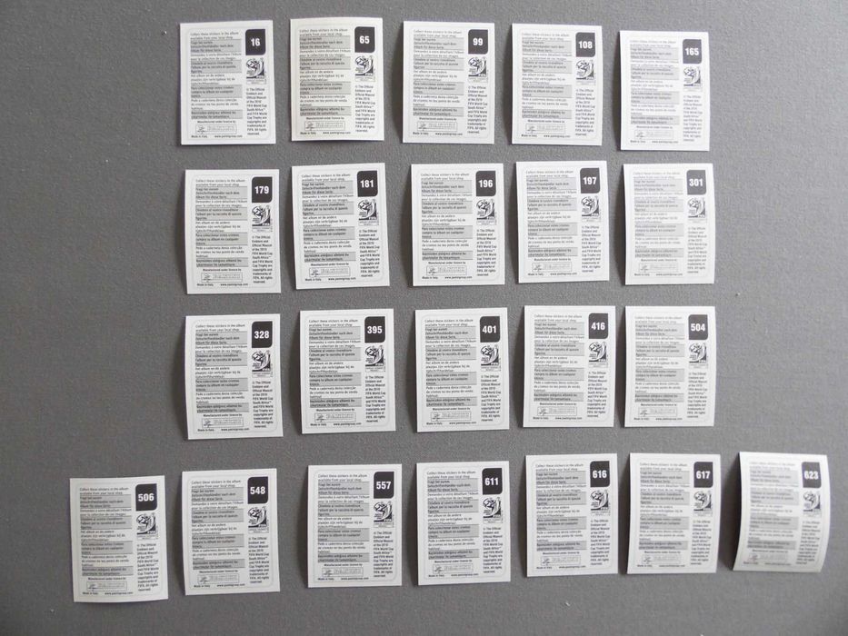 Cromos Panini Mundiais 2010 e 2018