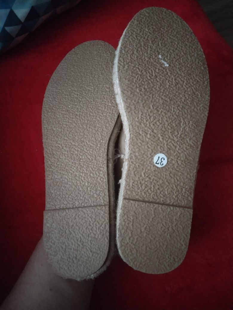 Nowe Espadryle baleriny beżowe kawa z mlekiem rozmiar 37