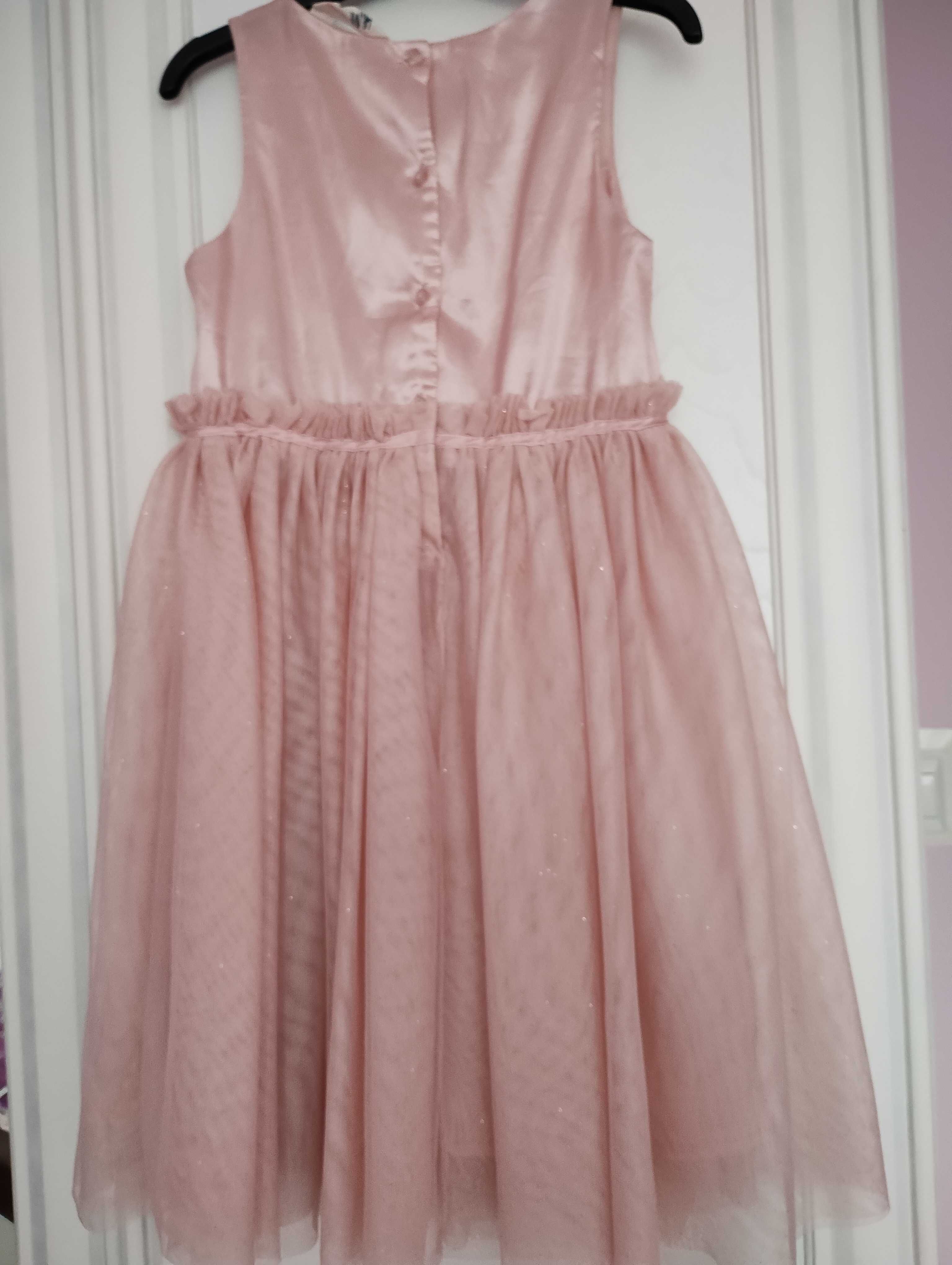 Piękna sukienka z tiulową spódniczką z brokatem r. 122 H&M