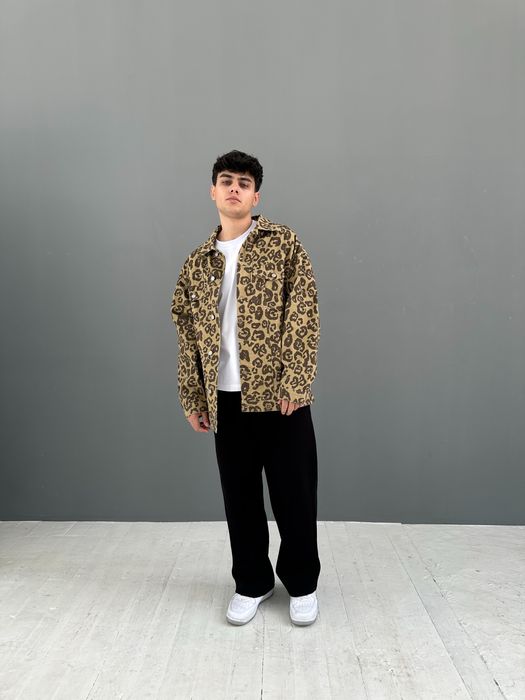 Рубашка оверсайз Лео принт. ЗНИЖКА -50%