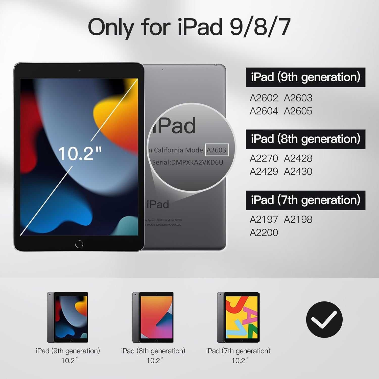 JETech Etui dla iPad 9/8/7 10,2 Cala Case z wytrzymałą obudową Czarny