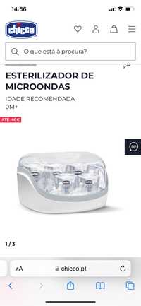 Esterilizador microondas Chicco como novo