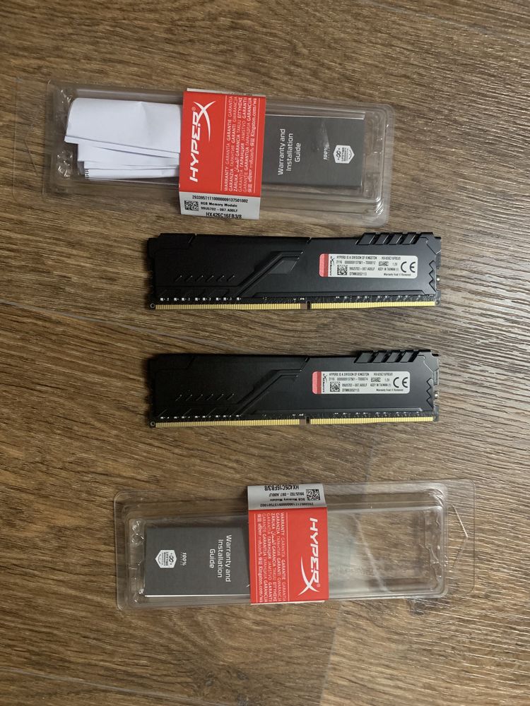 Оперативная пампть 16ГБ x2 Kingston HyperX Fury 8GB DDR4 2666 RAM 16GB