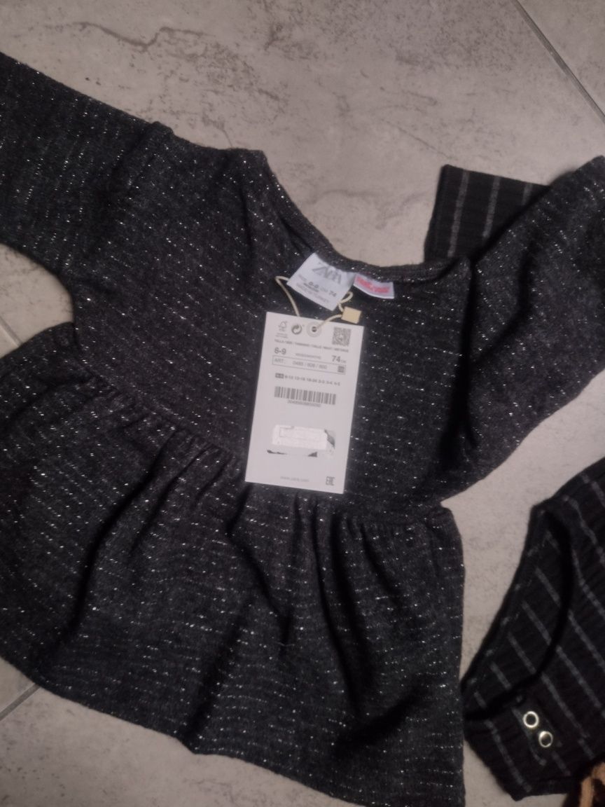 Body + sukienka ZARA rozmiar 74 NOWE