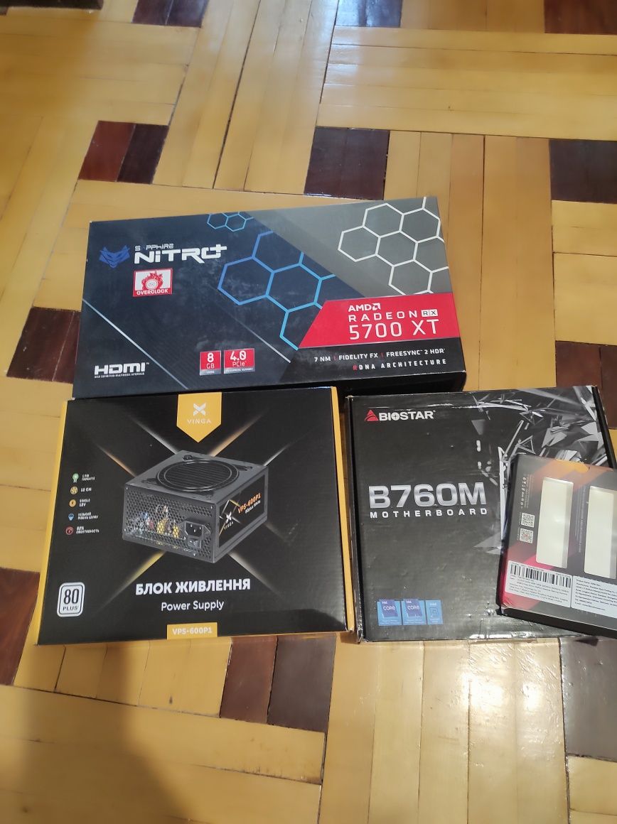 Продам ігровий пк, i5 12400f+RX 5700xt+ 32gb ddr4+ wifi