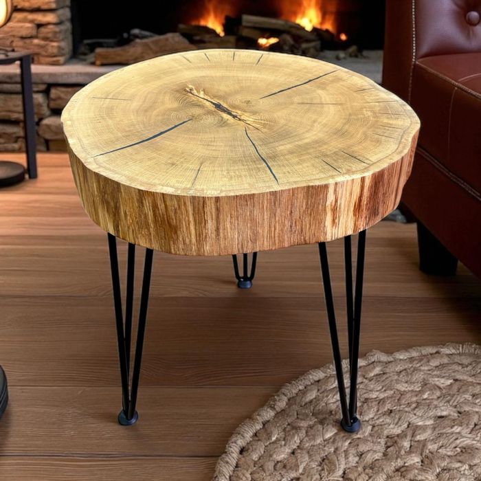 Stół kawowy dąb stolik dębowy z plastra dębu drewniany lite drewno