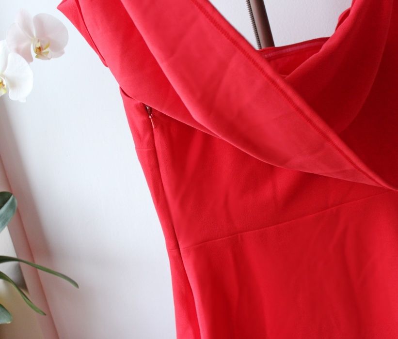 ASOS czerwona sukienka hiszpanka elegancka na wesele S M przyjęcie