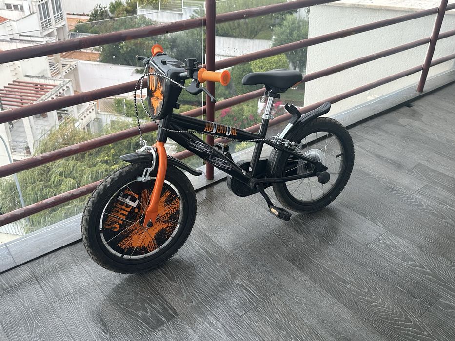 Bicicleta crianca 4-6 anos Sun & Sport Preta e Laranja com 1 ano