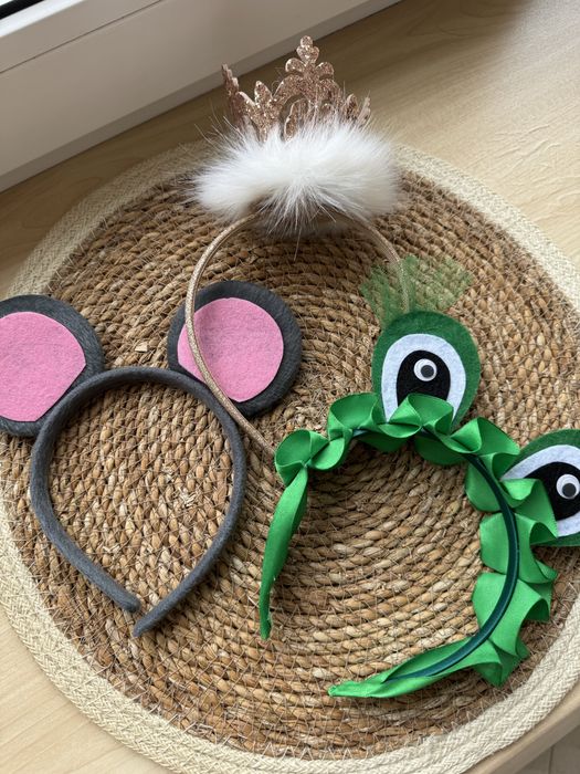 Мишка, корона, жабка / обручі на голову