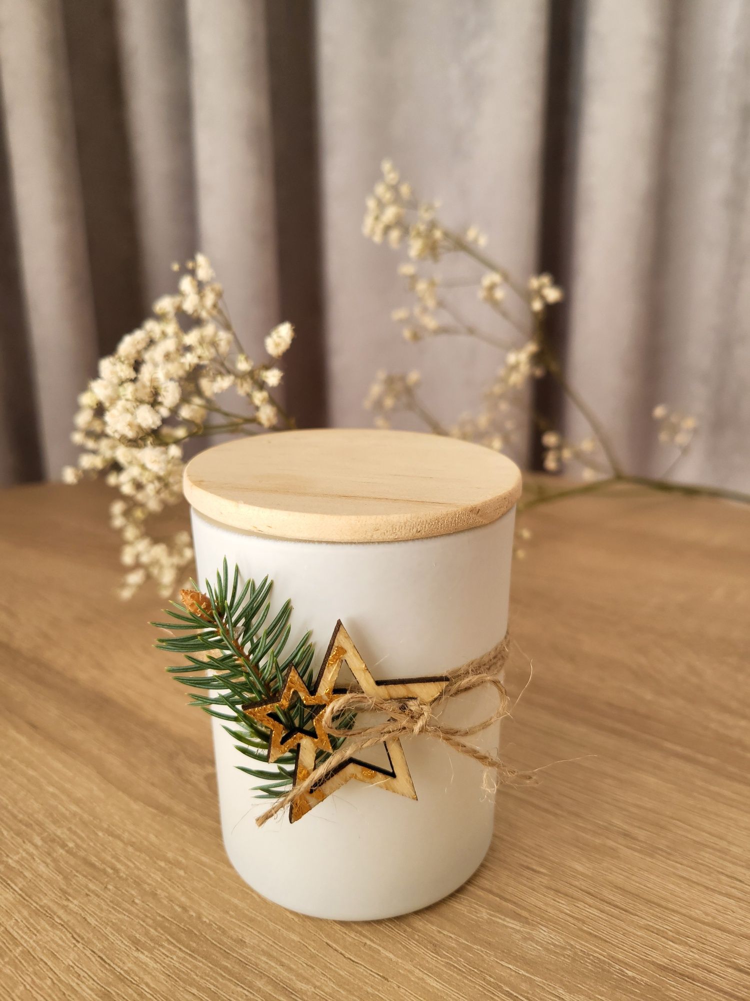 Zestaw 3 świec sojowych prezent hand made w szkle z pokrywką